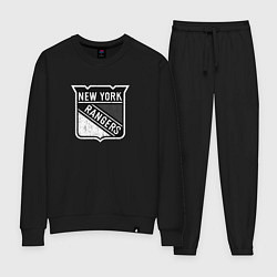 Костюм хлопковый женский New York Rangers Серый, цвет: черный