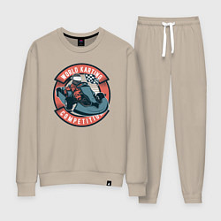 Костюм хлопковый женский WORLD CARTING КАРТИНГ, цвет: миндальный