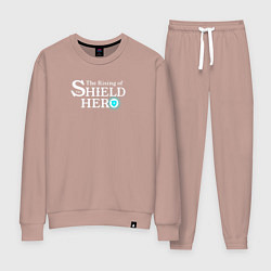 Костюм хлопковый женский The Rising of the Shield Hero logo white color, цвет: пыльно-розовый