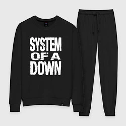 Костюм хлопковый женский System of a Down логотип, цвет: черный