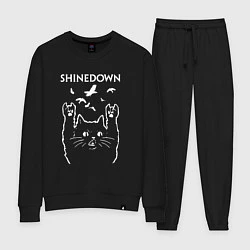 Костюм хлопковый женский Shinedown Рок кот, цвет: черный