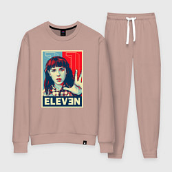 Костюм хлопковый женский Stranger Things Eleven, цвет: пыльно-розовый