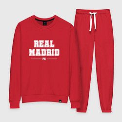Костюм хлопковый женский Real Madrid Football Club Классика, цвет: красный