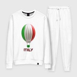 Костюм хлопковый женский 3d aerostat Italy flag, цвет: белый
