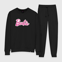 Костюм хлопковый женский Barbie logo, цвет: черный