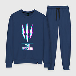 Костюм хлопковый женский The Witcher в стиле Glitch Баги Графики, цвет: тёмно-синий