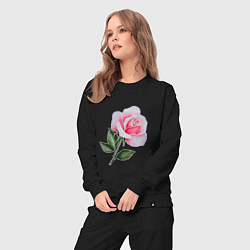 Костюм хлопковый женский Gentle Rose, цвет: черный — фото 2
