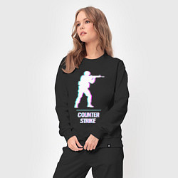 Костюм хлопковый женский Counter Strike в стиле Glitch - Баги Графики, цвет: черный — фото 2
