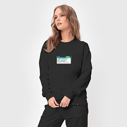 Костюм хлопковый женский Стартовый экран ZX Spectrum 128, цвет: черный — фото 2