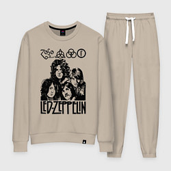 Костюм хлопковый женский Led Zeppelin Black, цвет: миндальный