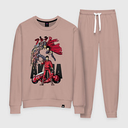 Костюм хлопковый женский Akira anime, цвет: пыльно-розовый