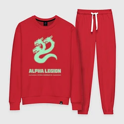 Костюм хлопковый женский Альфа легион винтаж лого гидра, цвет: красный