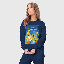 Костюм хлопковый женский Семейка Симпсонов - Гомер, Мардж и их отпрыски, цвет: тёмно-синий — фото 2