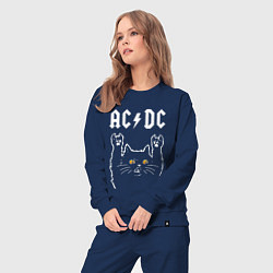Костюм хлопковый женский AC DC rock cat, цвет: тёмно-синий — фото 2