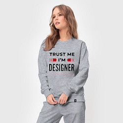 Костюм хлопковый женский Trust me - Im designer, цвет: меланж — фото 2