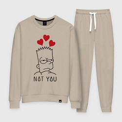 Костюм хлопковый женский Bart Simpson - not you!, цвет: миндальный