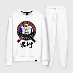 Костюм хлопковый женский Jiujitsu brazilian fight club, цвет: белый