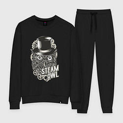 Костюм хлопковый женский Steam owl, цвет: черный