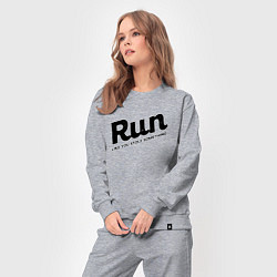 Костюм хлопковый женский Run Like You Stole Something, цвет: меланж — фото 2