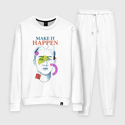 Костюм хлопковый женский Make it happen, цвет: белый