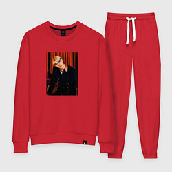Костюм хлопковый женский Bang Chan Stray Kids Circus, цвет: красный