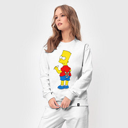 Костюм хлопковый женский Хулиган Барт Симпсон, цвет: белый — фото 2