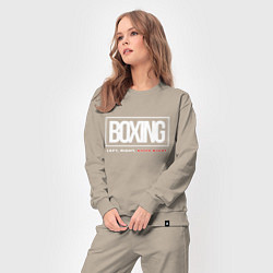 Костюм хлопковый женский Boxing good night, цвет: миндальный — фото 2