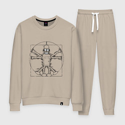 Костюм хлопковый женский Vitruvian Bender, цвет: миндальный