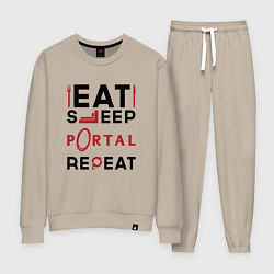 Женский костюм Надпись: eat sleep Portal repeat