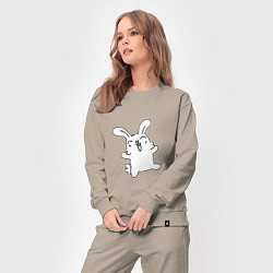 Костюм хлопковый женский Happy Bunny, цвет: миндальный — фото 2