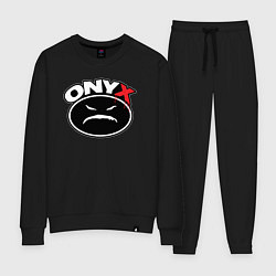 Костюм хлопковый женский Onyx - black logo, цвет: черный