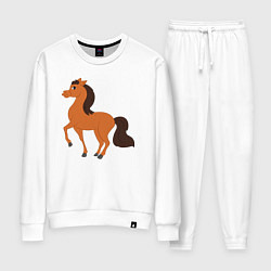 Костюм хлопковый женский Конь, цвет: белый