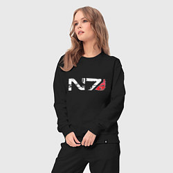 Костюм хлопковый женский Mass Effect N7 - Logotype, цвет: черный — фото 2