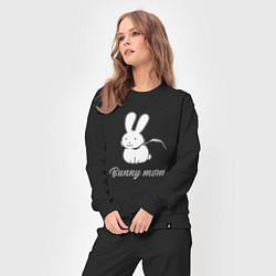 Костюм хлопковый женский Кролик белый с лентой, цвет: черный — фото 2