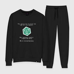 Костюм хлопковый женский Подземелья и драконы кости, цвет: черный