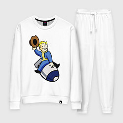 Костюм хлопковый женский Vault boy - bomb rider, цвет: белый
