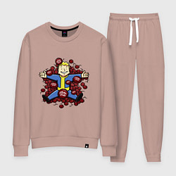 Костюм хлопковый женский Vault boy caps, цвет: пыльно-розовый