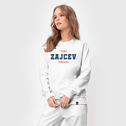 Костюм хлопковый женский Team Zajcev forever фамилия на латинице, цвет: белый — фото 2
