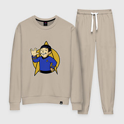 Костюм хлопковый женский Spoke - vault boy, цвет: миндальный