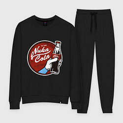 Костюм хлопковый женский Nuka cola sticker, цвет: черный