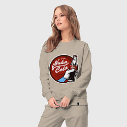 Костюм хлопковый женский Nuka cola sticker, цвет: миндальный — фото 2