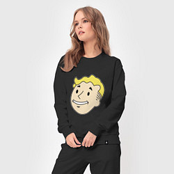 Костюм хлопковый женский Vault boy head, цвет: черный — фото 2