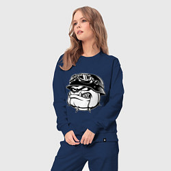 Костюм хлопковый женский Evil bulldog head, цвет: тёмно-синий — фото 2