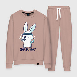 Костюм хлопковый женский Gym bunny, цвет: пыльно-розовый