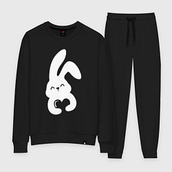 Костюм хлопковый женский Lovely bunny, цвет: черный