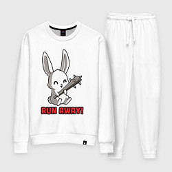 Костюм хлопковый женский Run away, цвет: белый