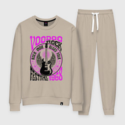 Костюм хлопковый женский Гитара с крыльями voodoo rock, цвет: миндальный