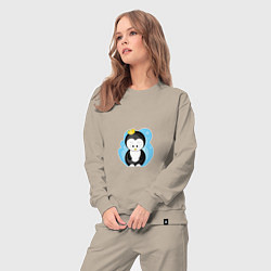 Костюм хлопковый женский Королевский пингвин, цвет: миндальный — фото 2