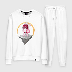 Костюм хлопковый женский Зайка супергерой, цвет: белый