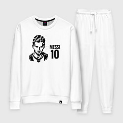 Костюм хлопковый женский Messi 10, цвет: белый